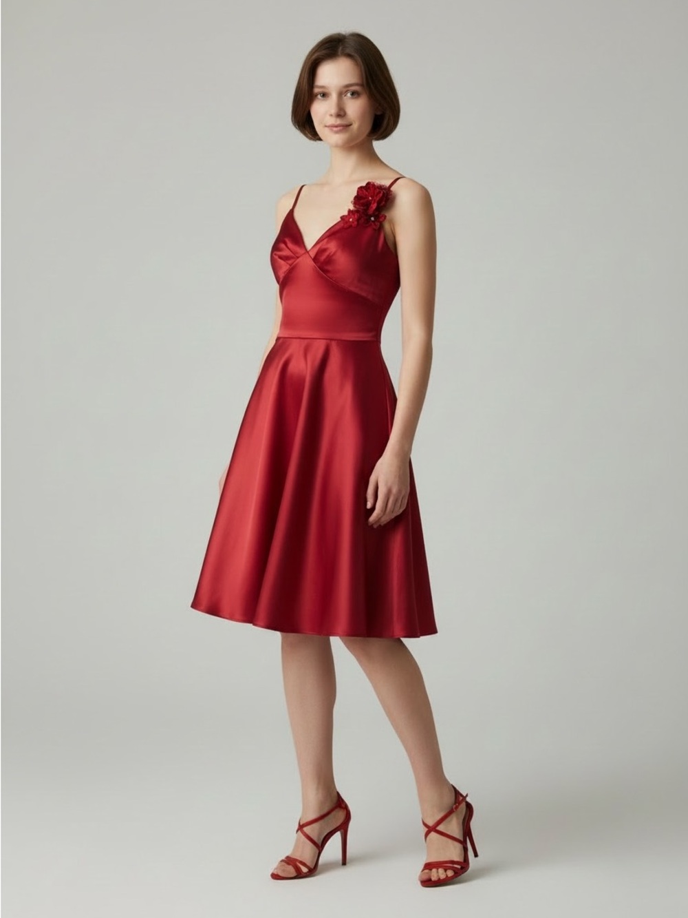 Georgiou satin red evening dress, nwt